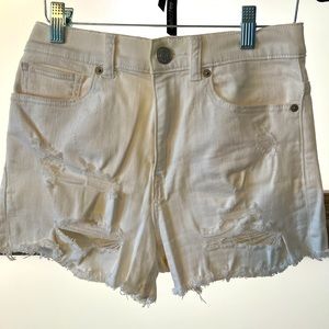 White jean shorts